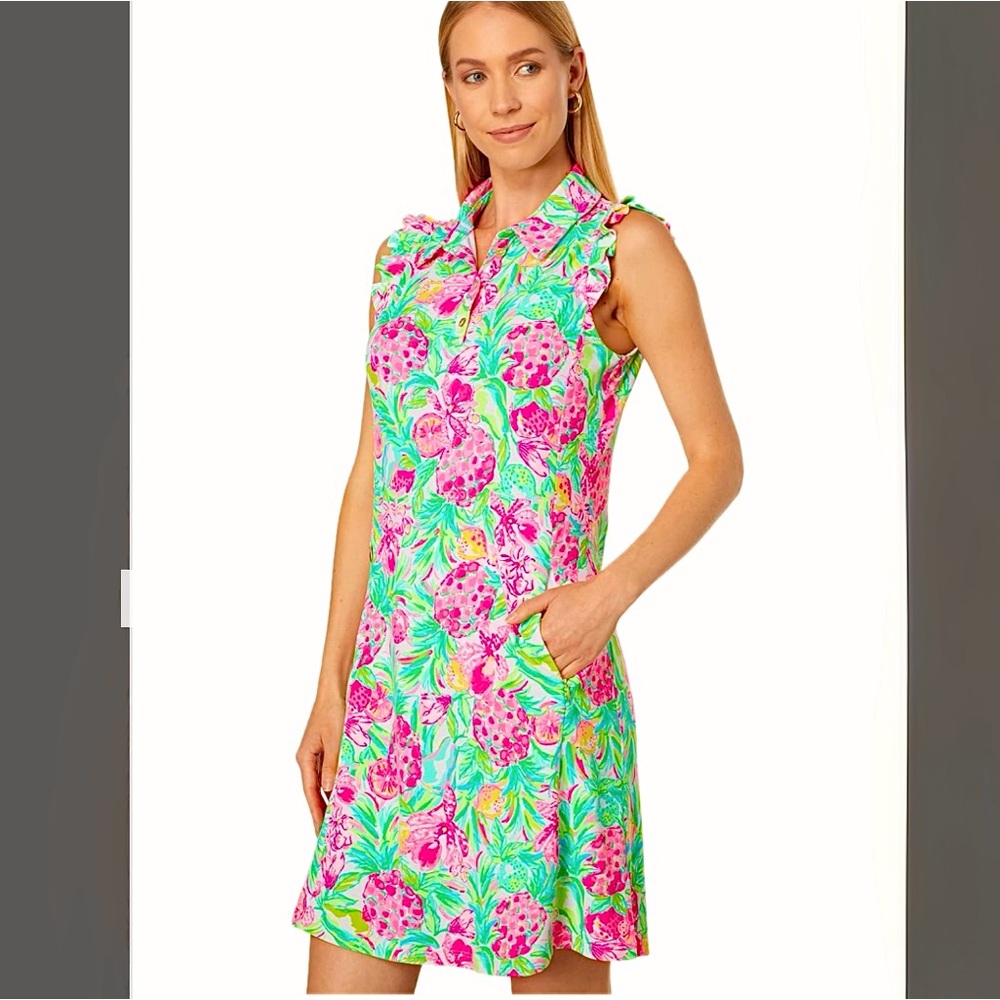 NEW! Lilly Pulitzer Silvia Mini Dress Pinky Green with Shorts Size XXS - Picture 6 of 11